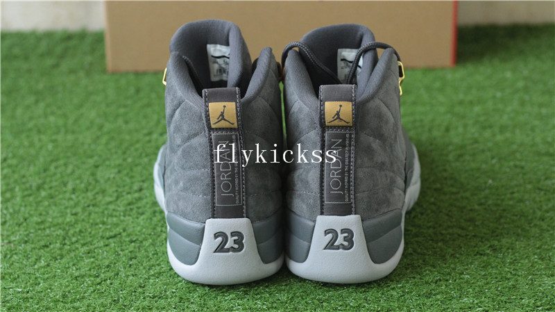 Authentic Air Jordan 12 Grey Suede